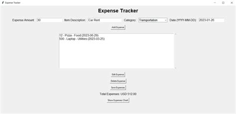 Toradh íomhá ar Expense Tracker Front End in Python