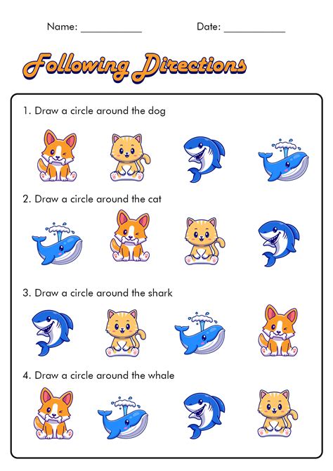 Image result for Diections Worksheet