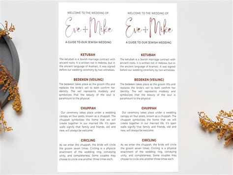 Image result for Jewish Wedding Program Examples