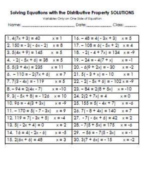 Image result for Solving Equations with Distributive Property Math 8