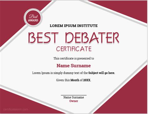 Toradh íomhá ar Certificate for Best in Class