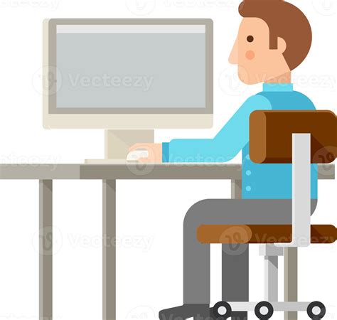 Image result for Man Working On Computer Cartoon