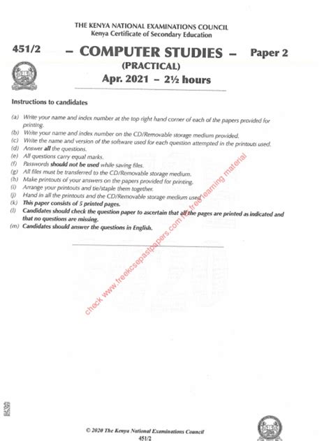 Image result for 2022 Computer KCSE Paper 2