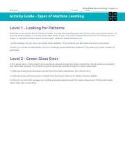 Machine Learning Activity に対する画像結果