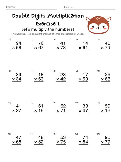 Double-Digit Multiplication Equation に対する画像結果