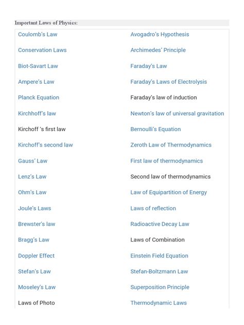 Image result for Physics Laws Examples