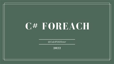 Afbeeldingsresultaten voor Foreach Example C#