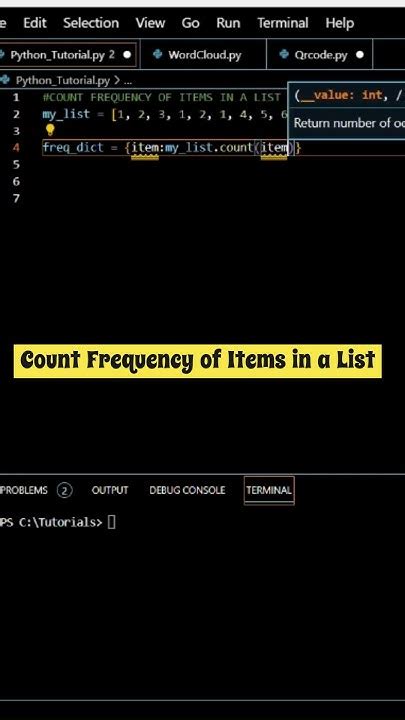 Toradh íomhá ar Python Count Frequency in List