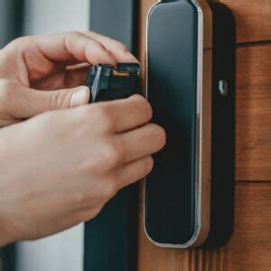 Image result for Battery Compartment On Keyless Push Button Door Lock