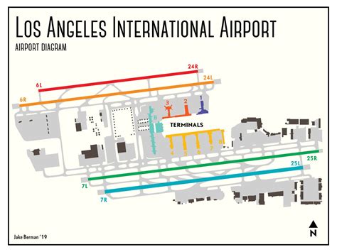 Los Angeles International Airport LAX Map Print / Art Poster - Etsy ...