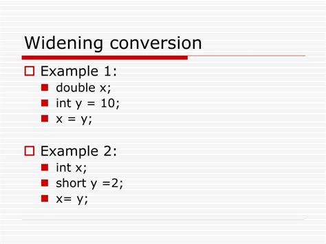 Image result for Widening Conversion Java