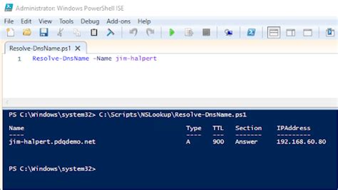 Toradh íomhá ar PowerShell Nslookup