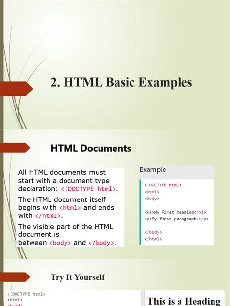 Image result for HTML Exaples