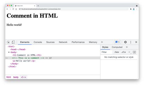 Toradh íomhá ar HTML Comment Out Line