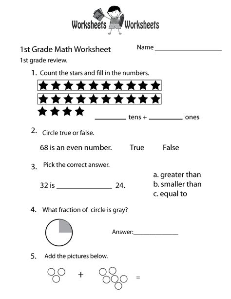 Image result for 1st Grade Math Homework Sheets
