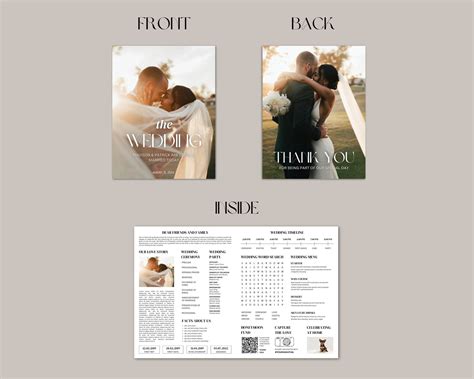 4 Pages Wedding Magazine Template, Folded Wedding Program Template ...