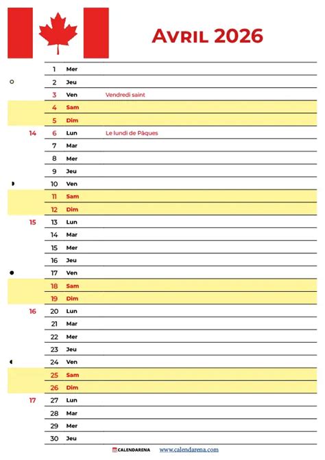 Image result for Calendrier 2026 Québec