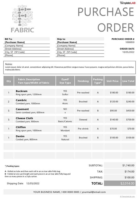 Afbeeldingsresultaten voor Example of a Purchase Order