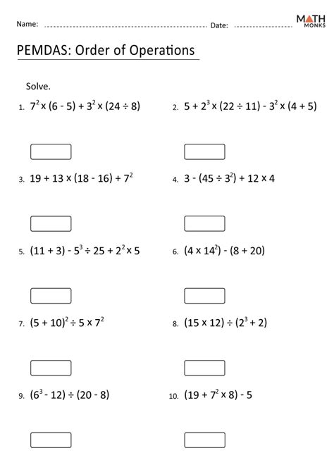 Image result for Order of Operations Multi-Step Worksheets