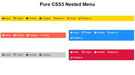Toradh íomhá ar Horizontal Menu Bar Design
