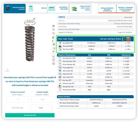 Image result for Spring Constant Sprcification