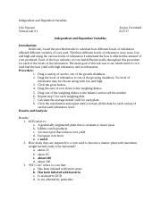 Image result for Independent Dependent and Control Variable Lab Report