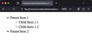 Image result for Nested Unordered List HTML