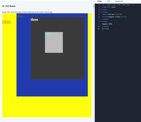 Image result for Create Four Box in CSS