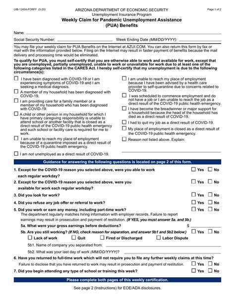 Image result for Pua Weekly Claim Form