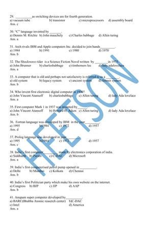 Computer Questions with Answers Regading Genrations に対する画像結果