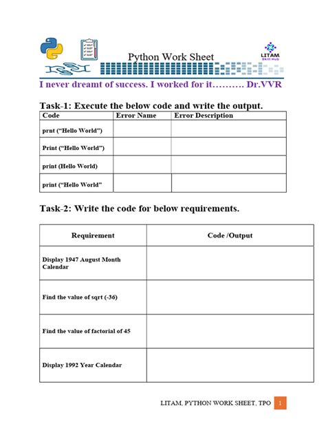 Image result for Introduction to Python Worksheet