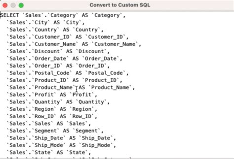 Image result for Create SQL Query in Tableau