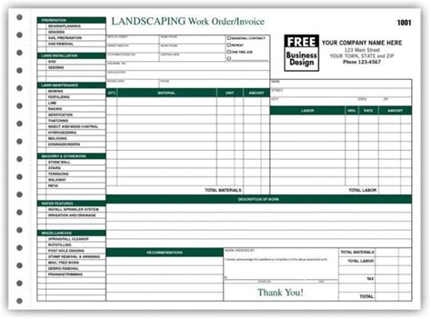 Image result for Landscaping Work Order Template