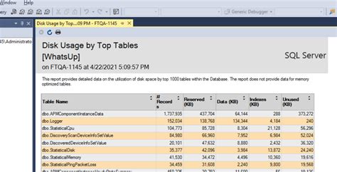 Toradh íomhá ar SQL Express Instance