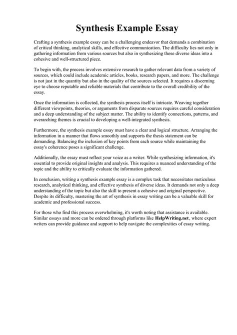 Image result for Synthesis Paper Cover Page Example