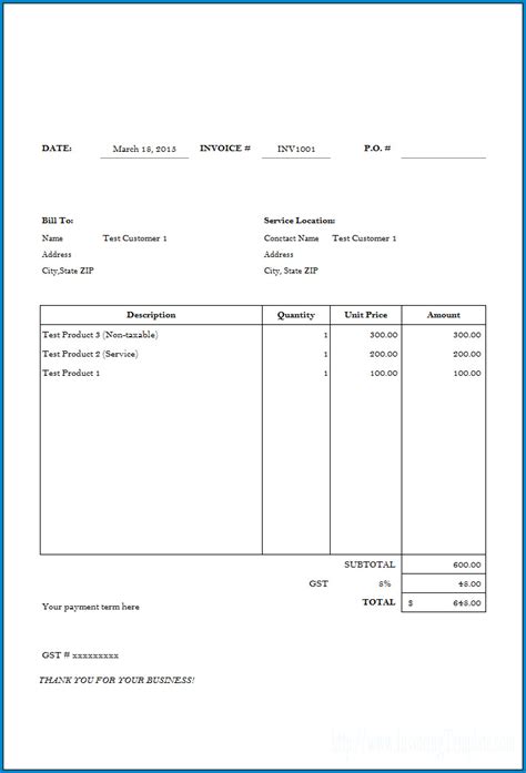 Image result for Invoice Example Basic