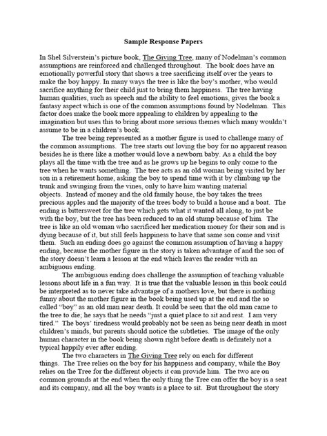 Image result for Response Paper Sample