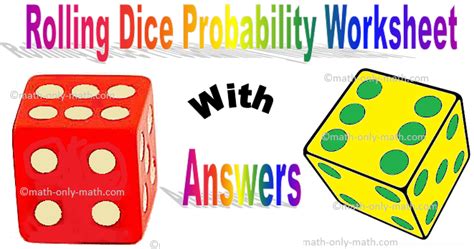 Image result for Probability Dice Math-Aids Worksheet with Answer Key