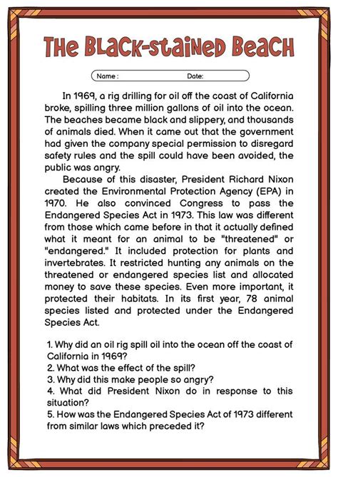 4th Grade Reading Writing Worksheets に対する画像結果