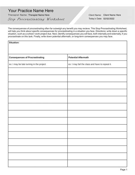 Afbeeldingsresultaten voor Procrastination Help Worksheets