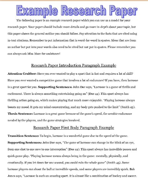 Image result for How to Start Research Paper Example