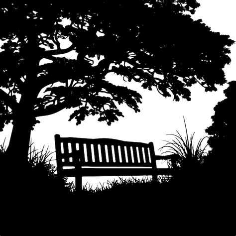 Image result for Bench with a Tree Silhouette No Background