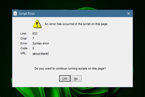 Afbeeldingsresultaten voor Script Error in Windows 10