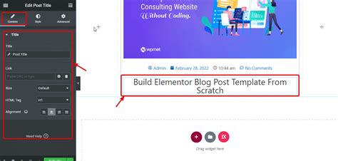 Toradh íomhá ar Elementor Blog Post Template