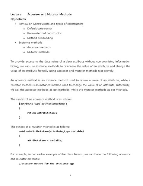 Image result for Beginner Accessor and Mutator Code Example