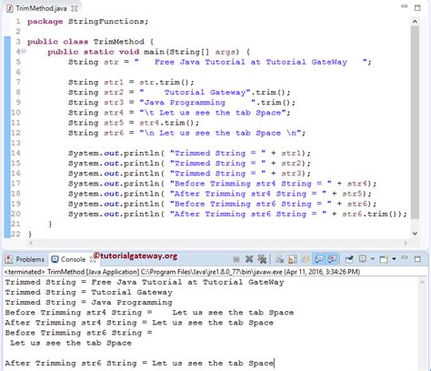 Image result for Trim in Java