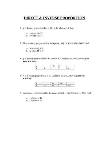 Image result for Direct and Inverse Proportion Problems