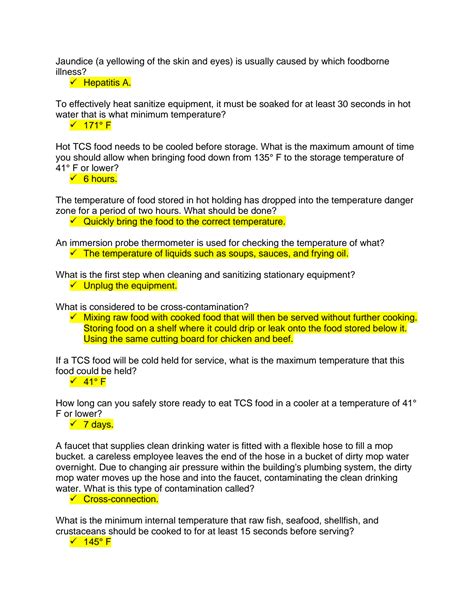 Toradh íomhá ar Serve Safe Example Test