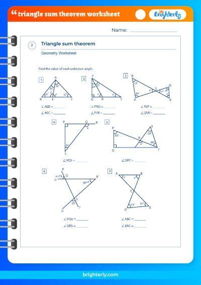 Image result for Triangle Angle Sum Theorem Worksheet