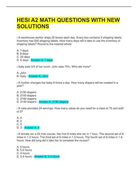 Afbeeldingsresultaten voor HESI Math Questions
